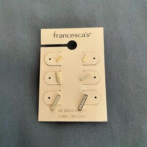 Francesca's Gold Stud Earrings Set